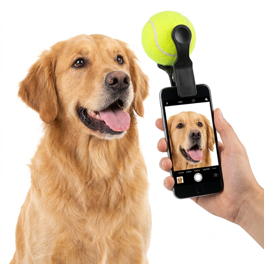 Meowfit Selfie Clip — Tennis Ball Phone Mount for Dogs