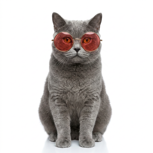 Meowfit Cat Sunglasses — Retro Round Shades for Cats & Small Dogs